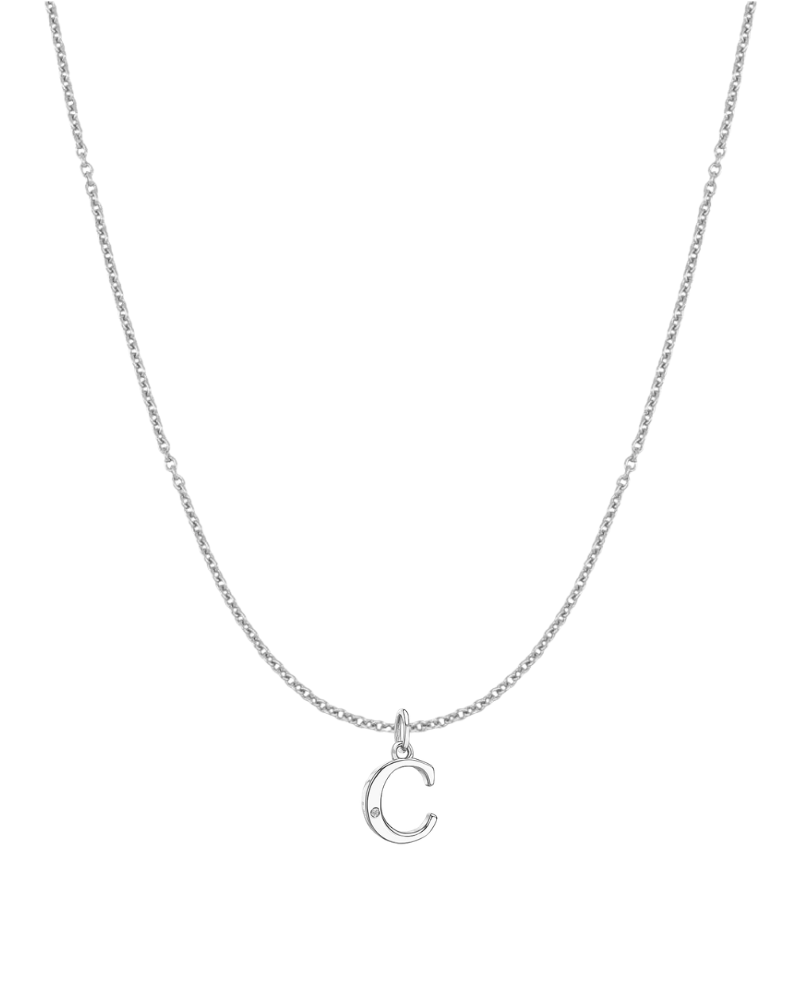 Collar inicial con circonita Silver
