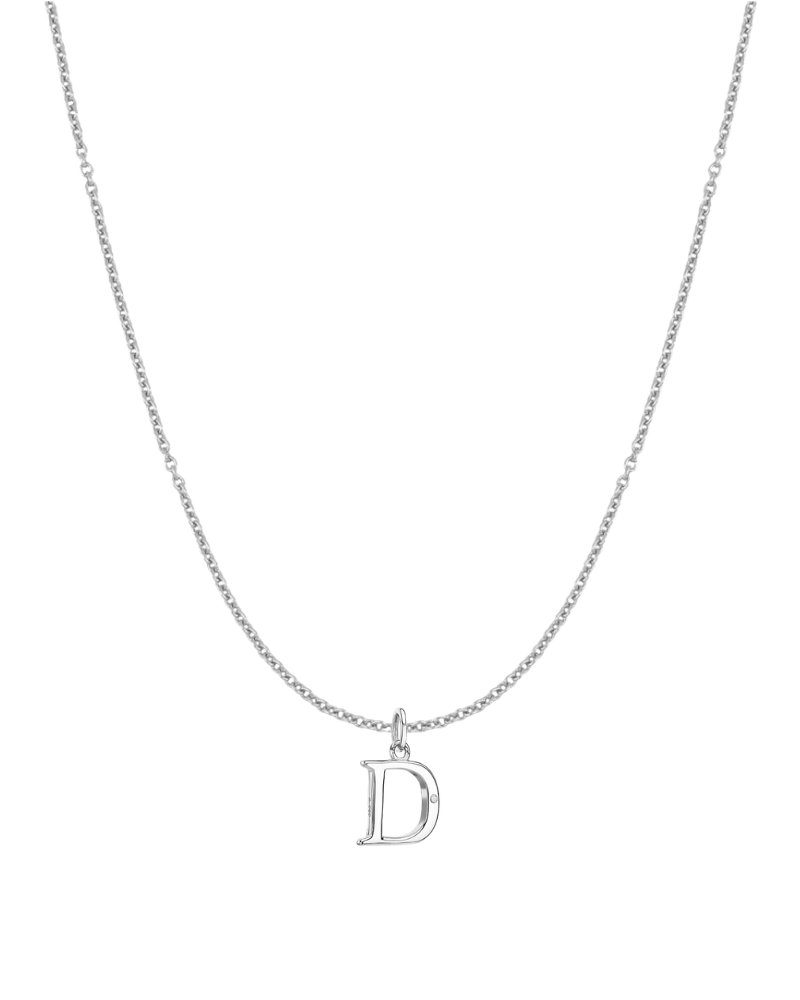 Collar inicial con circonita Silver
