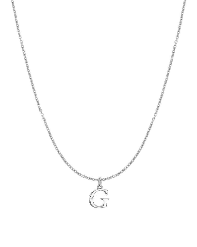 Collar inicial con circonita Silver