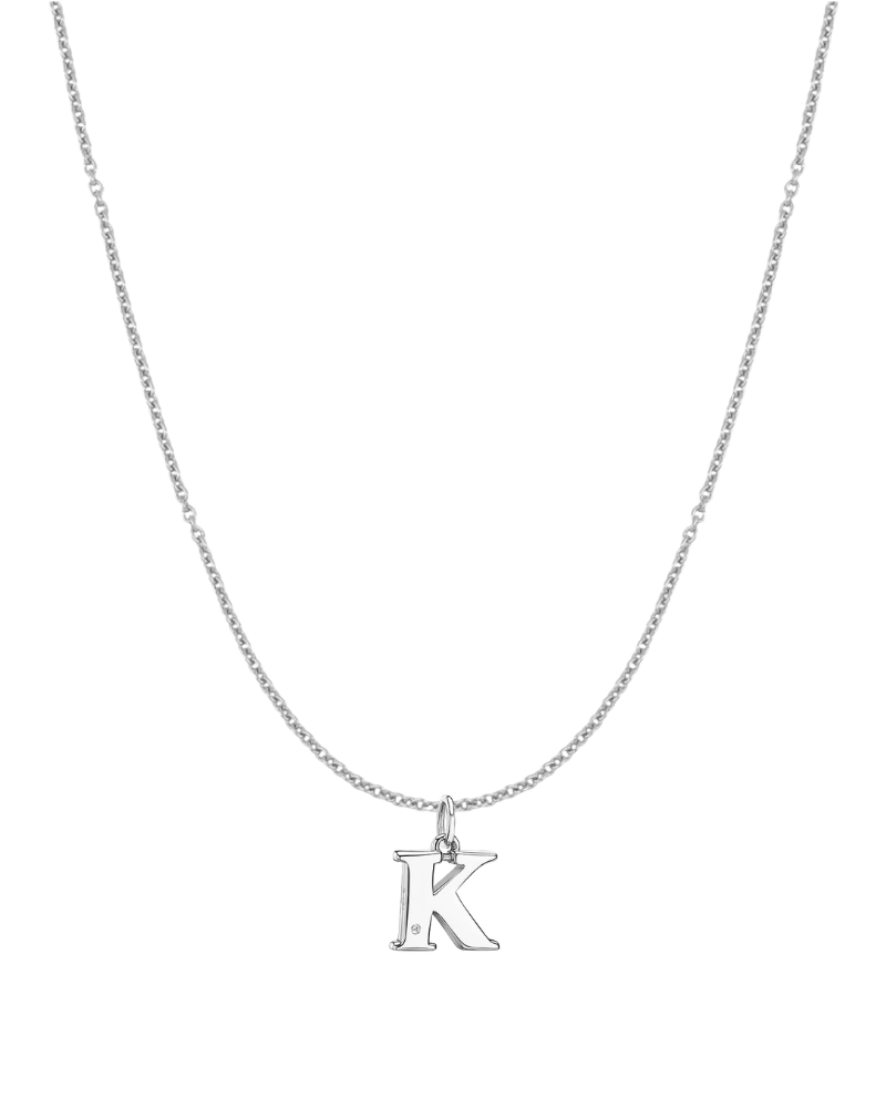 Collar inicial con circonita Silver