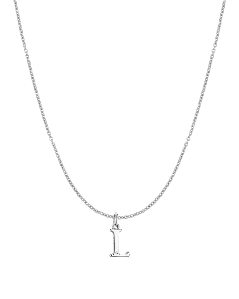 Collar inicial con circonita Silver