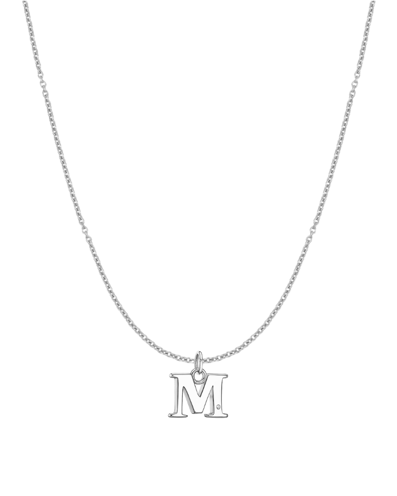 Collar inicial con circonita Silver