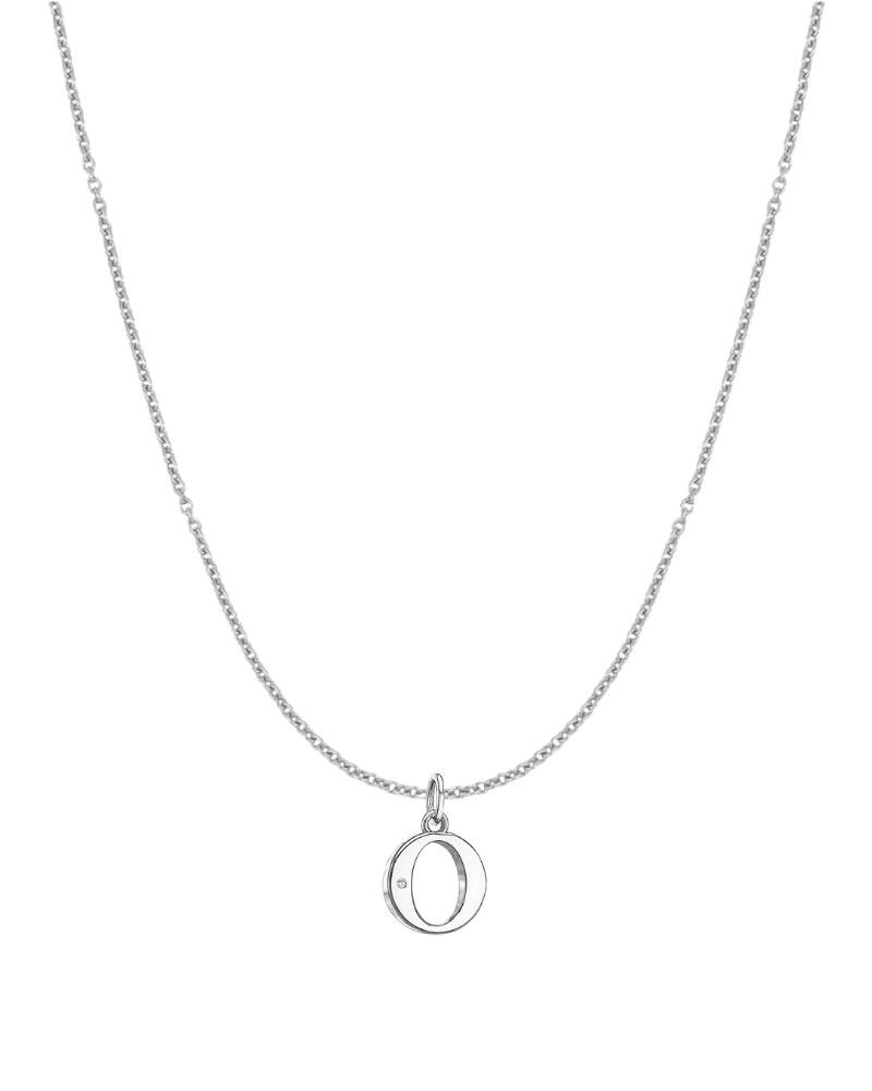 Collar inicial con circonita Silver