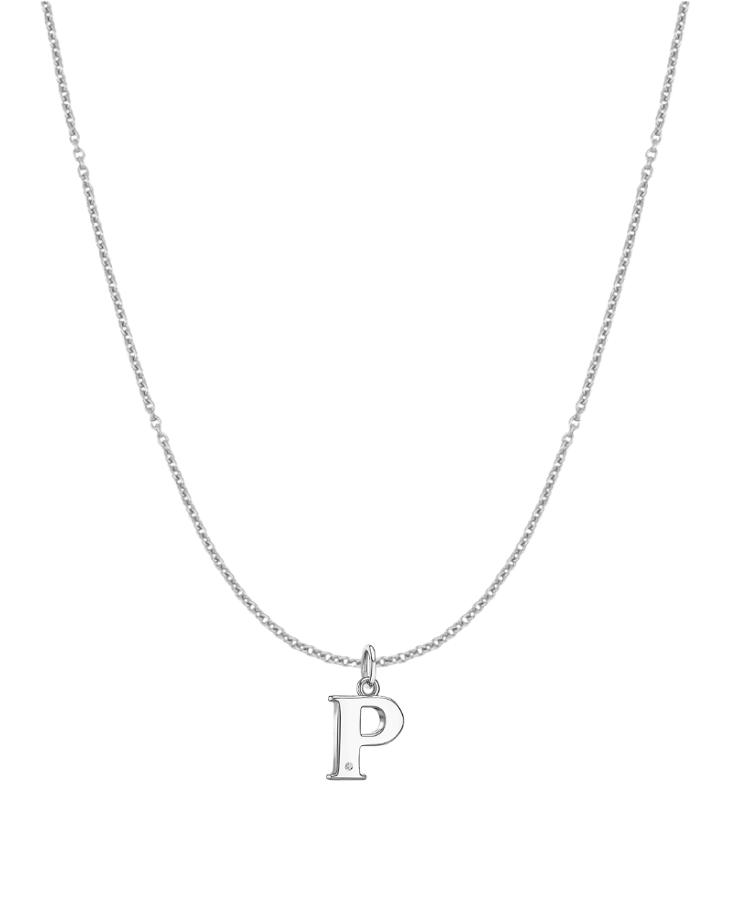 Collar inicial con circonita Silver