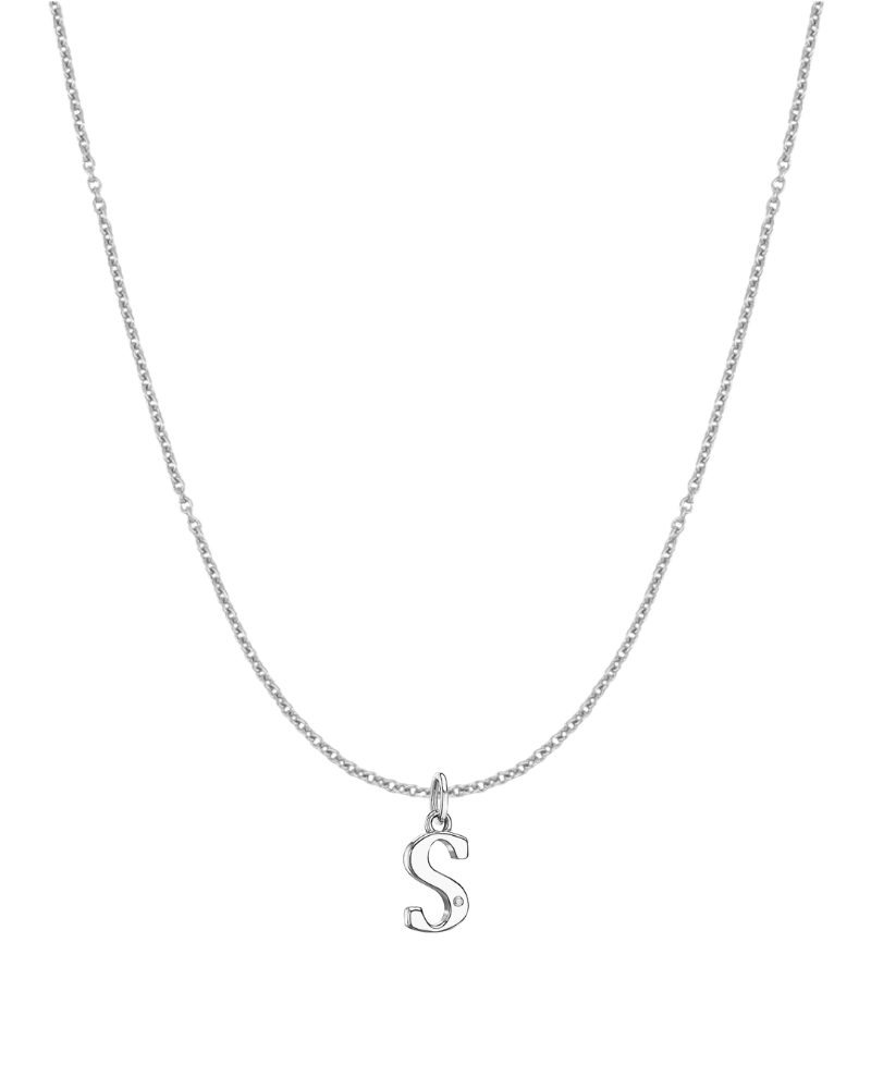 Collar inicial con circonita Silver
