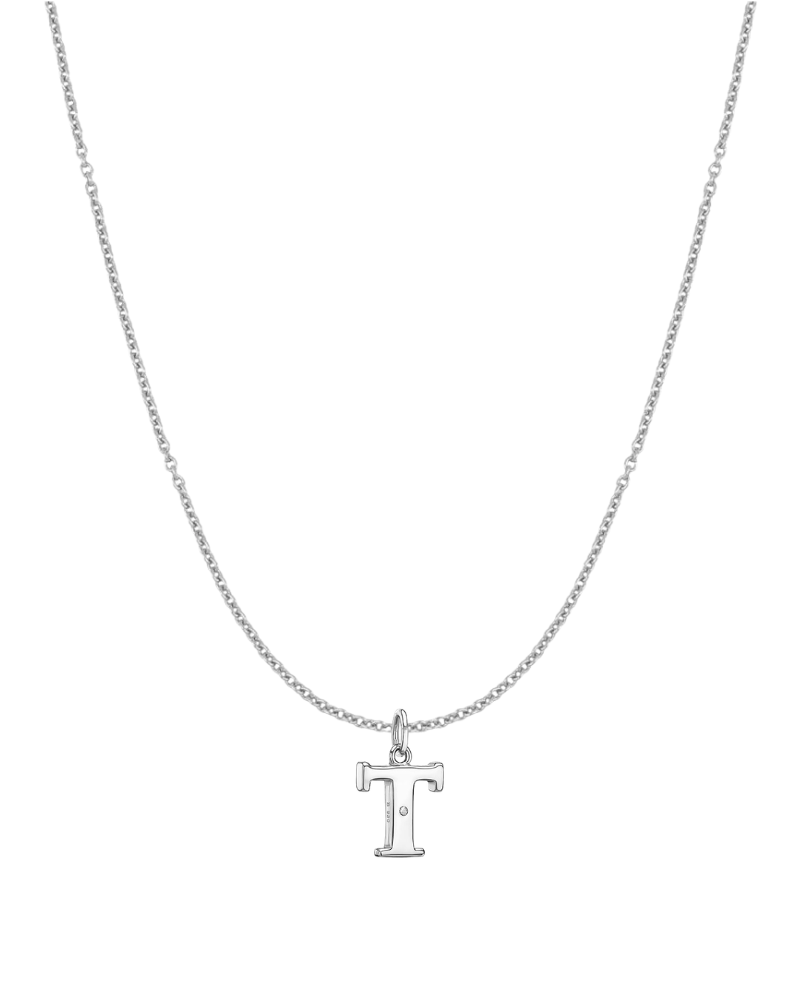 Collar inicial con circonita Silver
