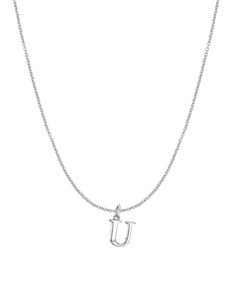 Collar inicial con circonita Silver