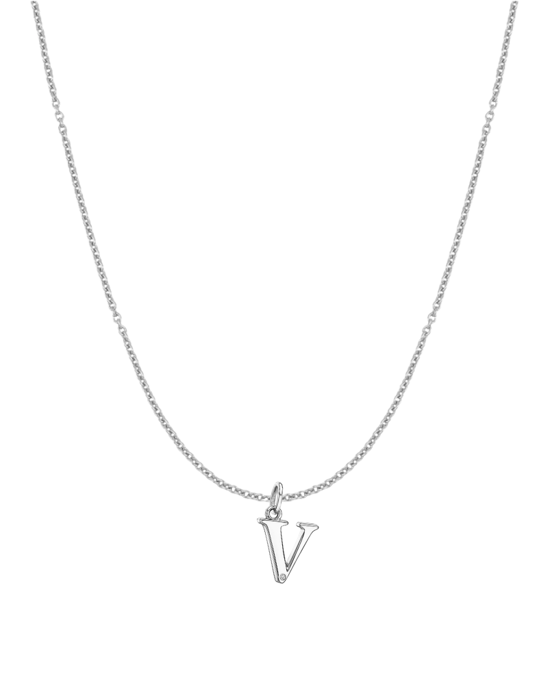Collar inicial con circonita Silver