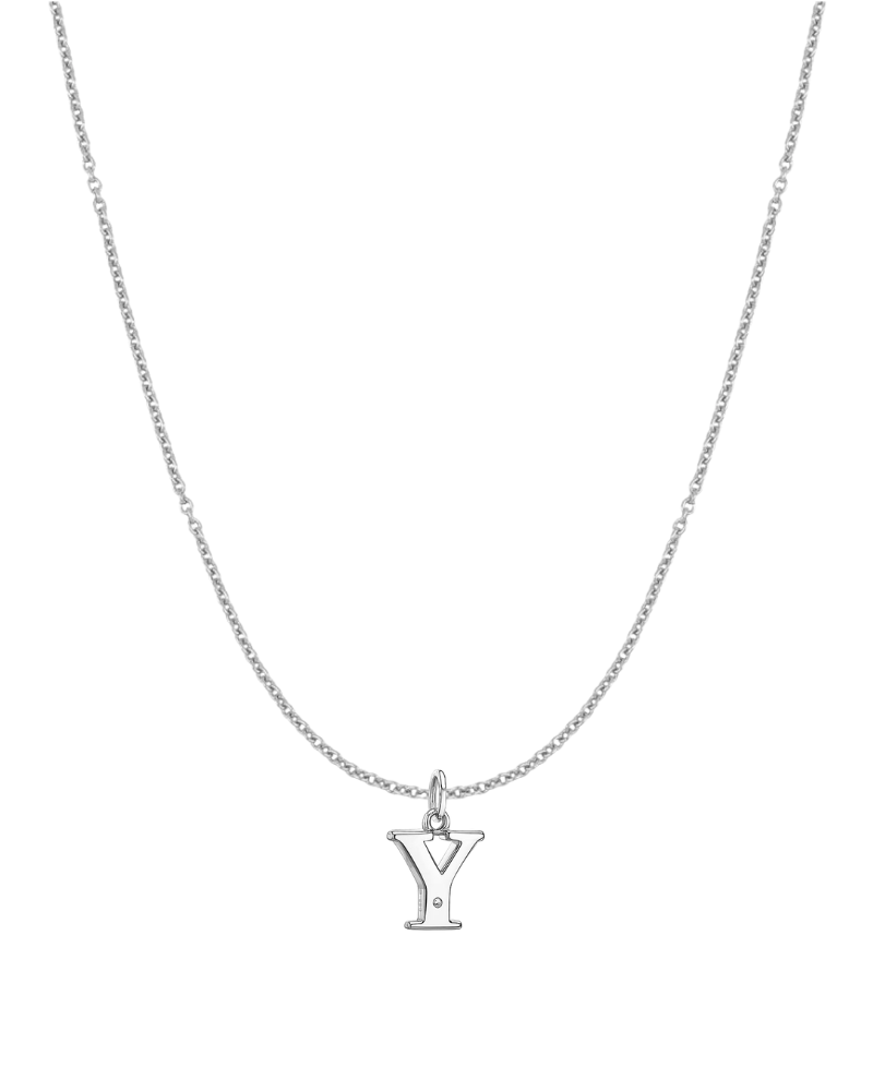 Collar inicial con circonita Silver