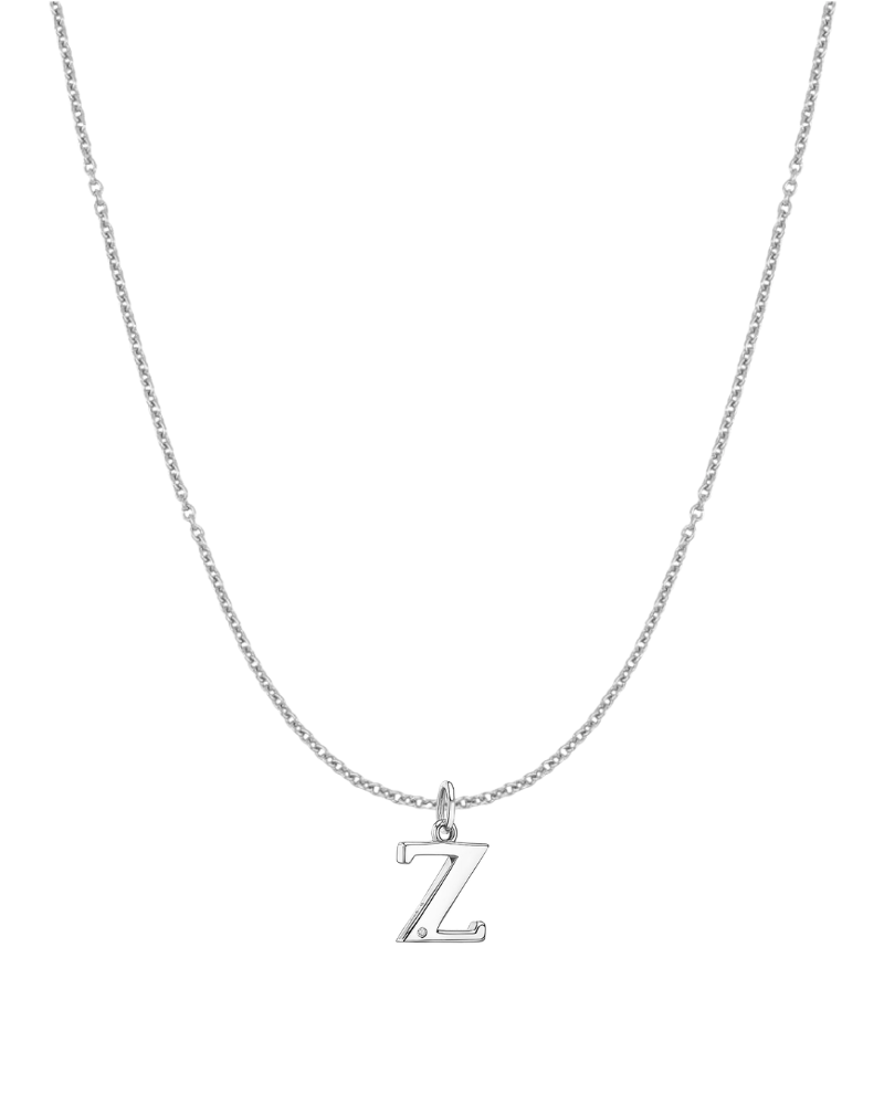 Collar inicial con circonita Silver
