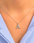 Collar inicial con circonita Silver