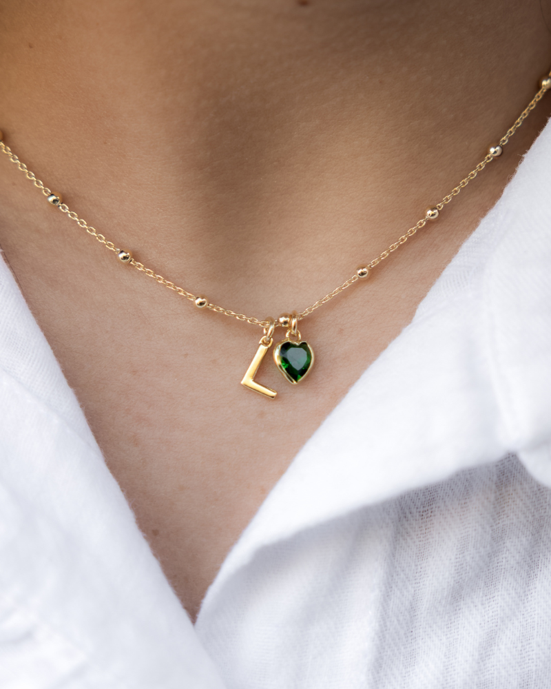 Collar Inicial corazón