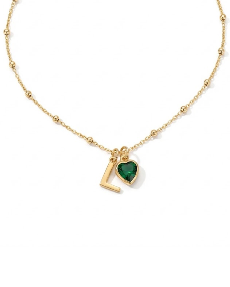 Collar Inicial corazón