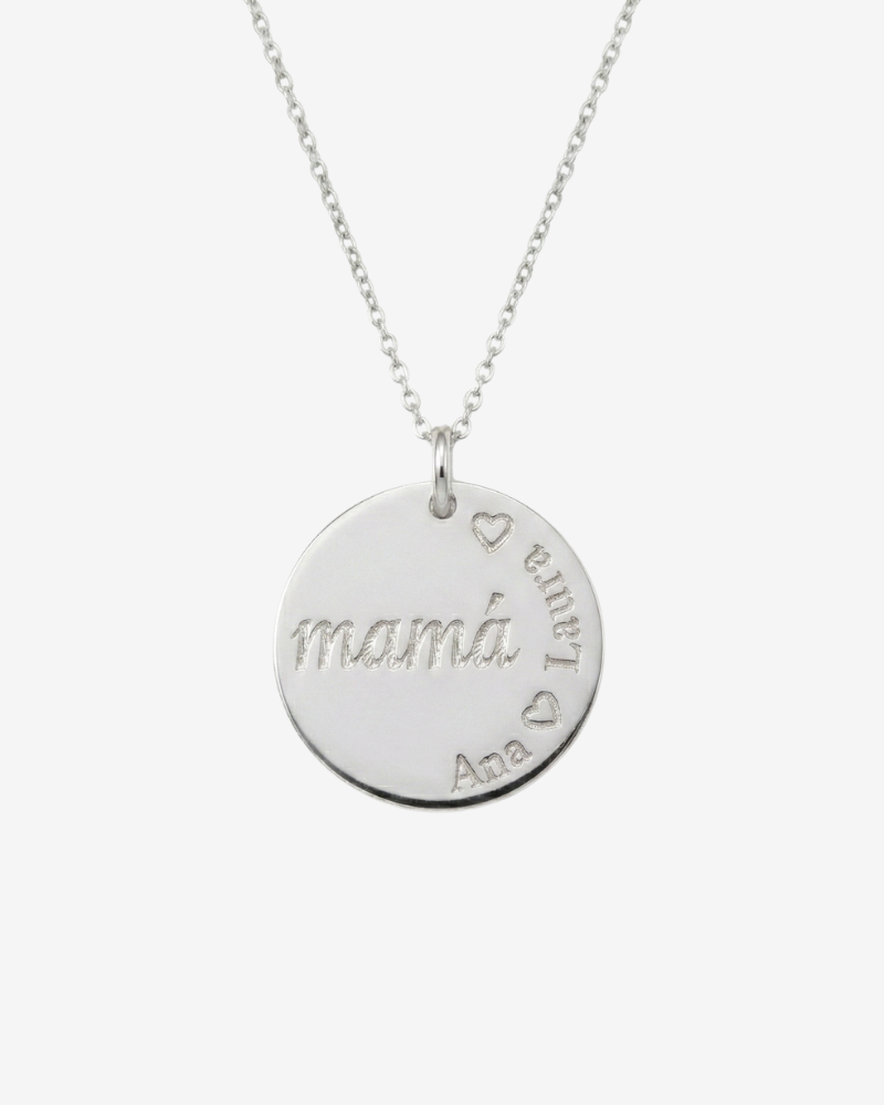 Mum's necklace with names engraved Silver
