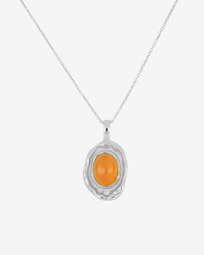 Collar Orange Round Silver