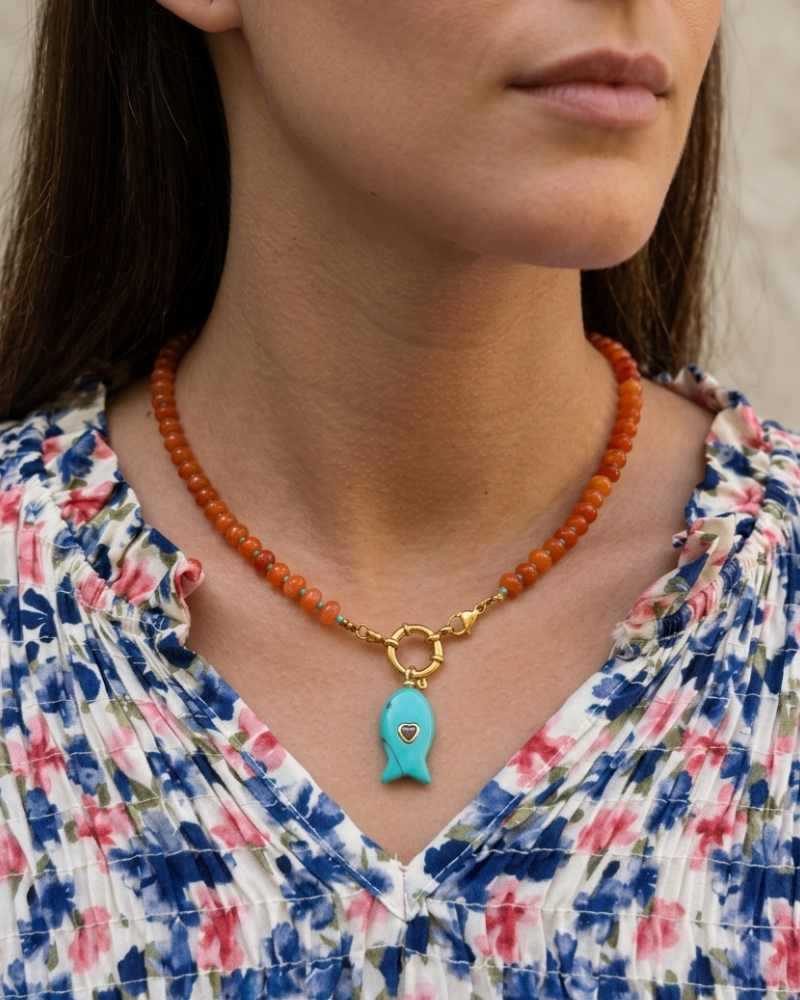 Fish Orange Necklace