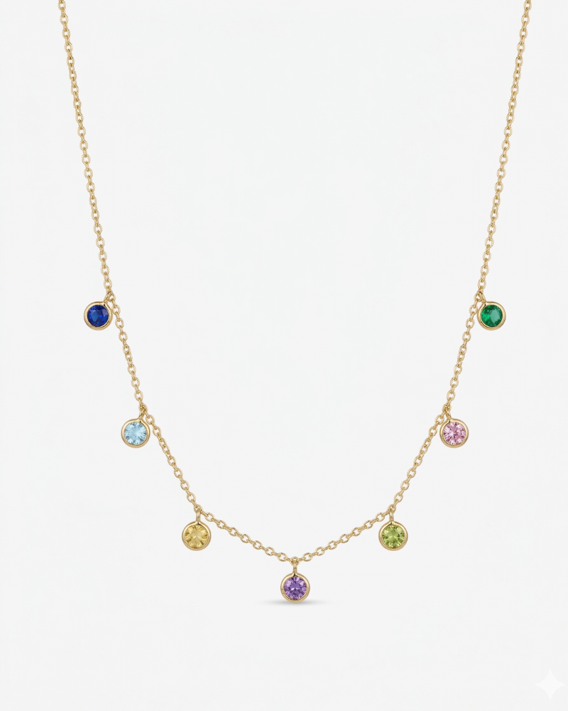 collar plata 925 zirconitas colores 4mm mujer