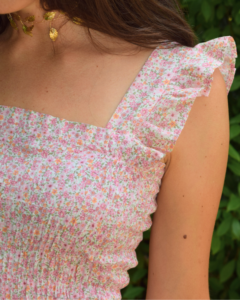 Vestido Rocio Flowers rosa