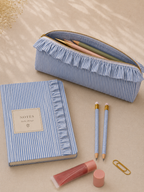 Personalized Florencia Pouch – Blue & White Stripes