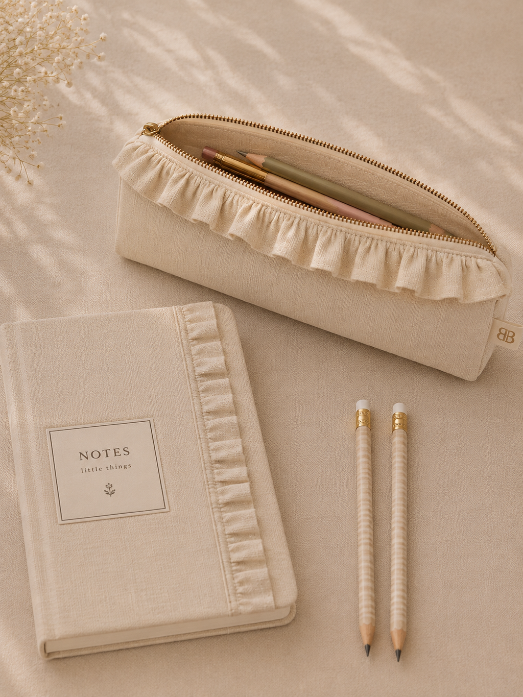 Personalized Milano Pouch – Beige Sackcloth