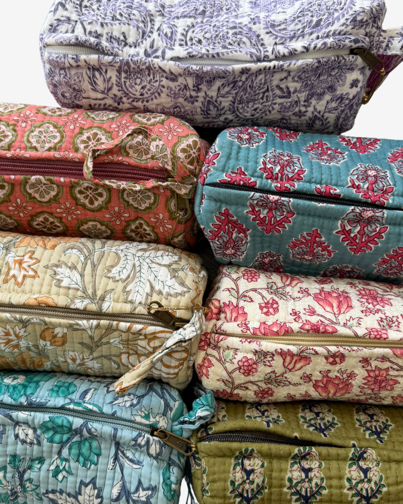 Large pencil case / printed toiletry bag