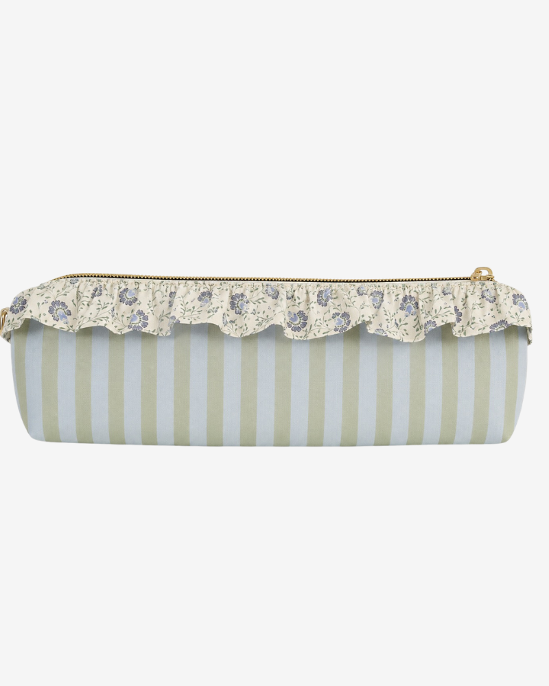 Personalized Rome Pouch – Blue & Green Stripes