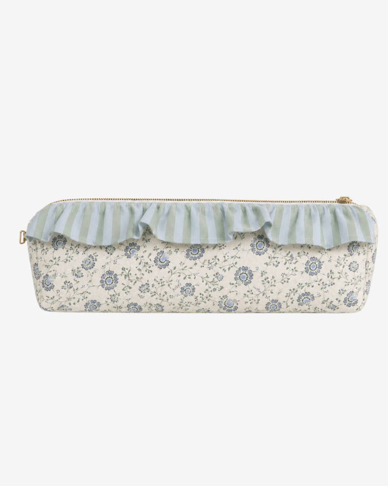 Personalized Capri Pouch – Blue & Green Floral