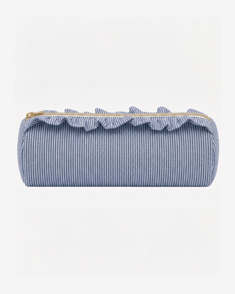 Personalized Florencia Pouch – Blue & White Stripes