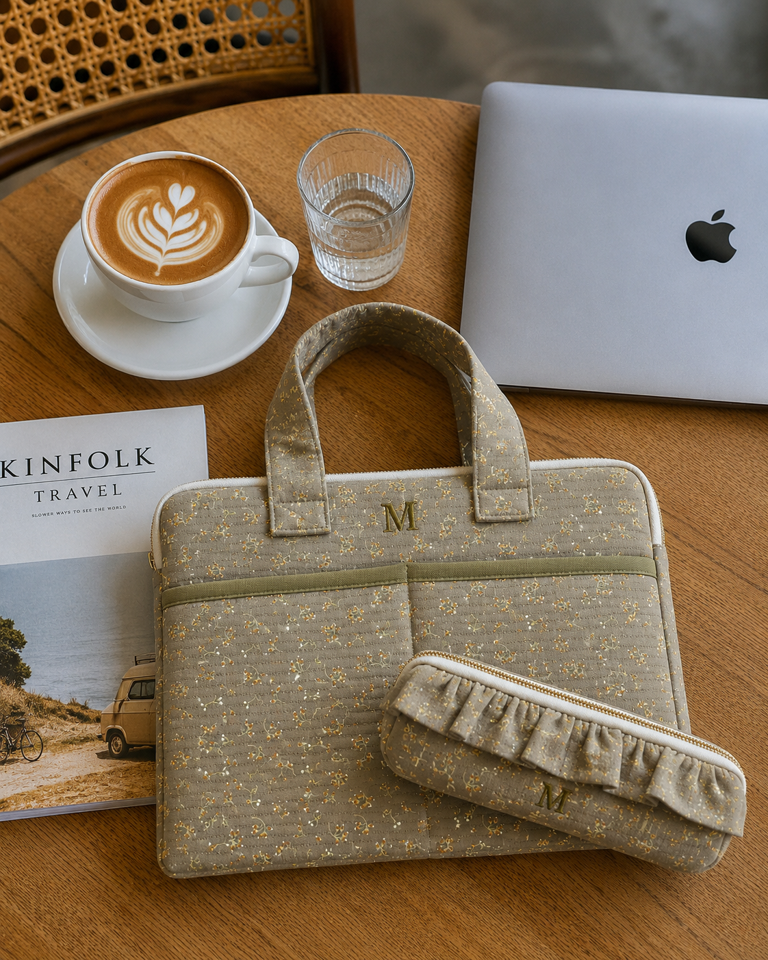 Personalized Siena Pouch – Khaki Floral