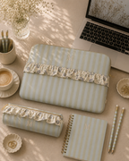 Personalized Rome Pouch – Blue & Green Stripes