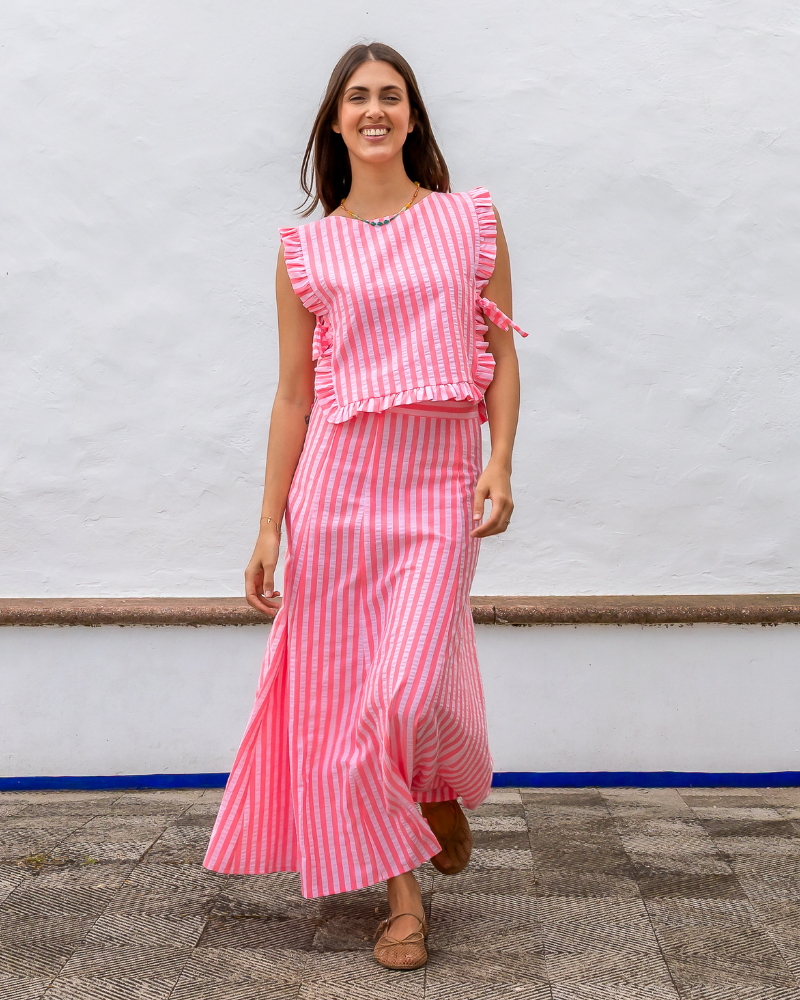 Falda petunia pink stripes