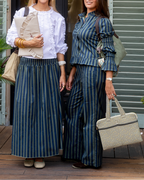 Toscana Skirt – Navy and Green Striped