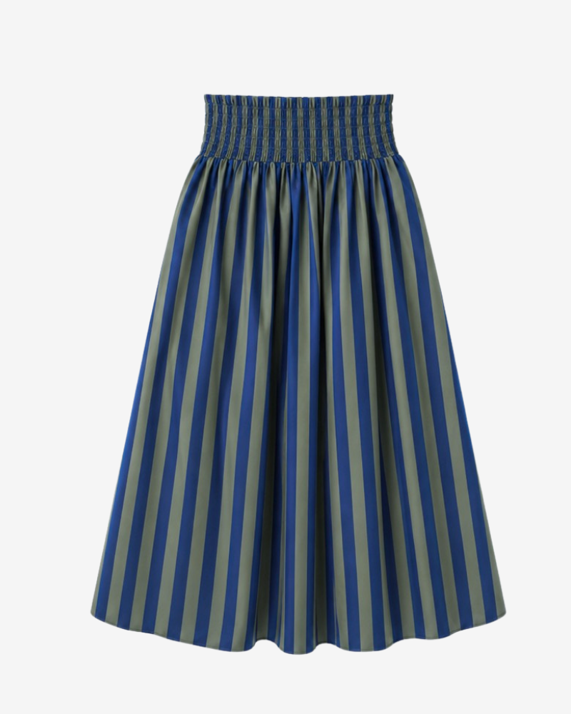 Toscana Skirt – Navy and Green Striped