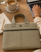 Personalized Siena Laptop Sleeve – Khaki Floral Print