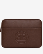 Personalized Portofino Leather Laptop Sleeve – Chocolate Brown