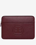 Personalized Positano Leather Laptop Sleeve – Burgundy