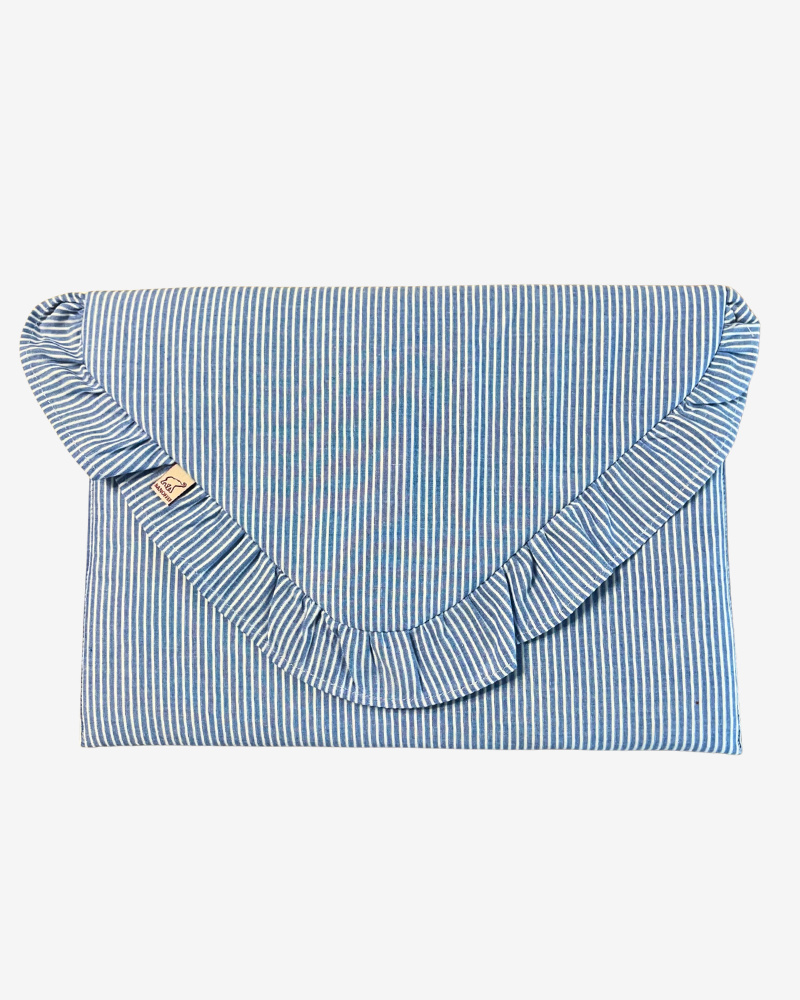 Personalized Florencia Laptop Sleeve – Blue & White Stripes