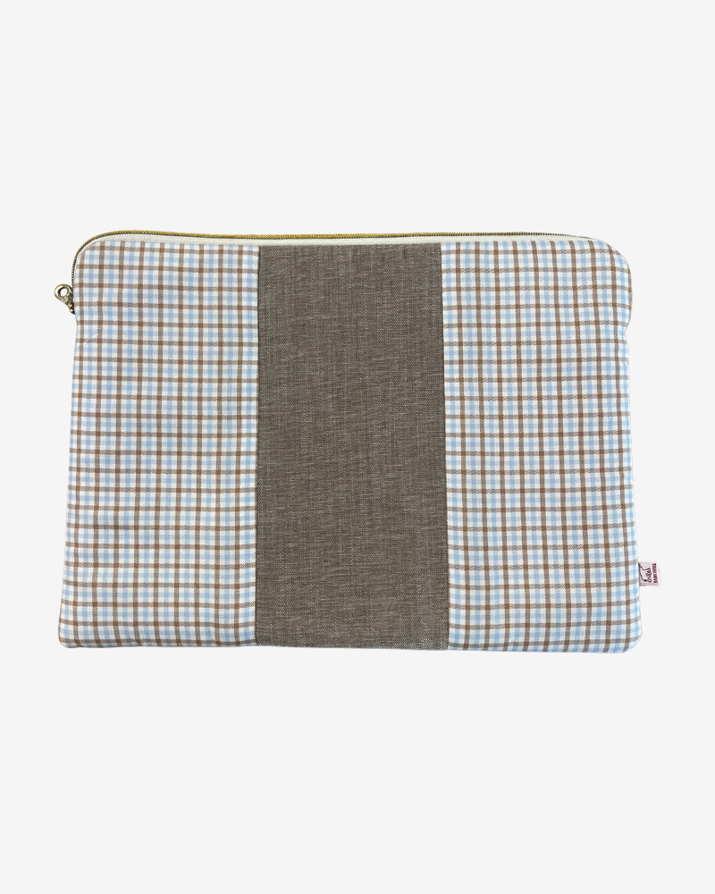 Personalized Venice Laptop Sleeve – Blue Check Print