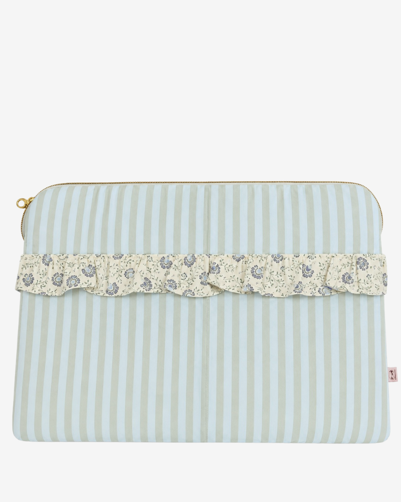 Personalized Rome Laptop Sleeve – Stripes & Floral Trim