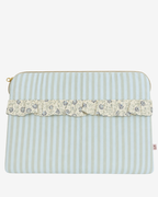 Personalized Rome Laptop Sleeve – Stripes & Floral Trim