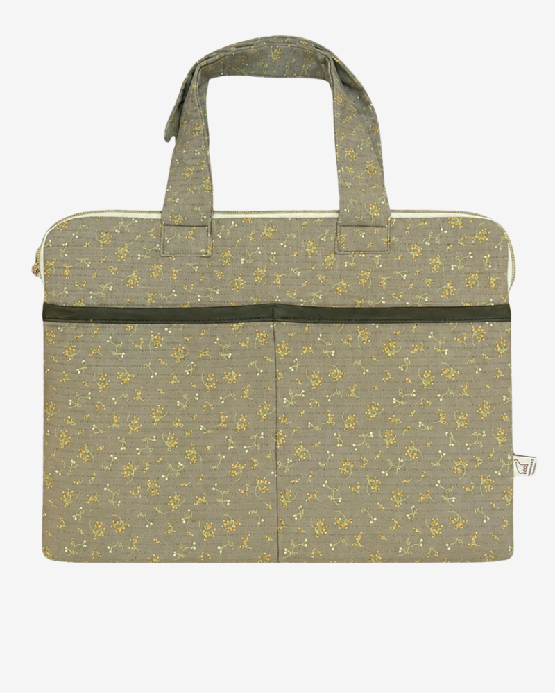 Personalized Siena Laptop Sleeve – Khaki Floral Print