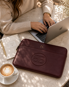 Personalized Positano Leather Laptop Sleeve – Burgundy