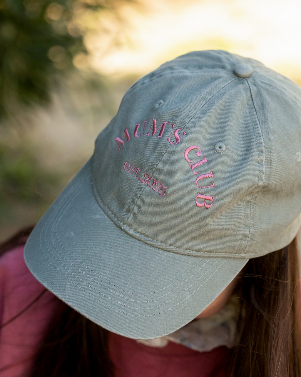 Gorra personalizada dos frases rosa