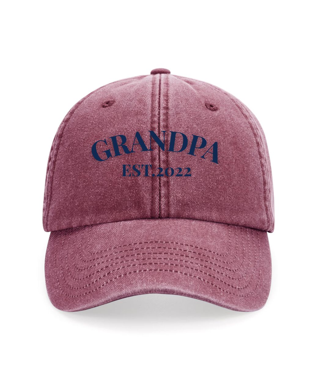 Gorra personalizada dos frases granate