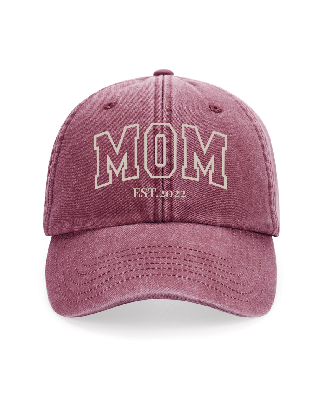 Gorra personalizada MOM letras gruesas granate