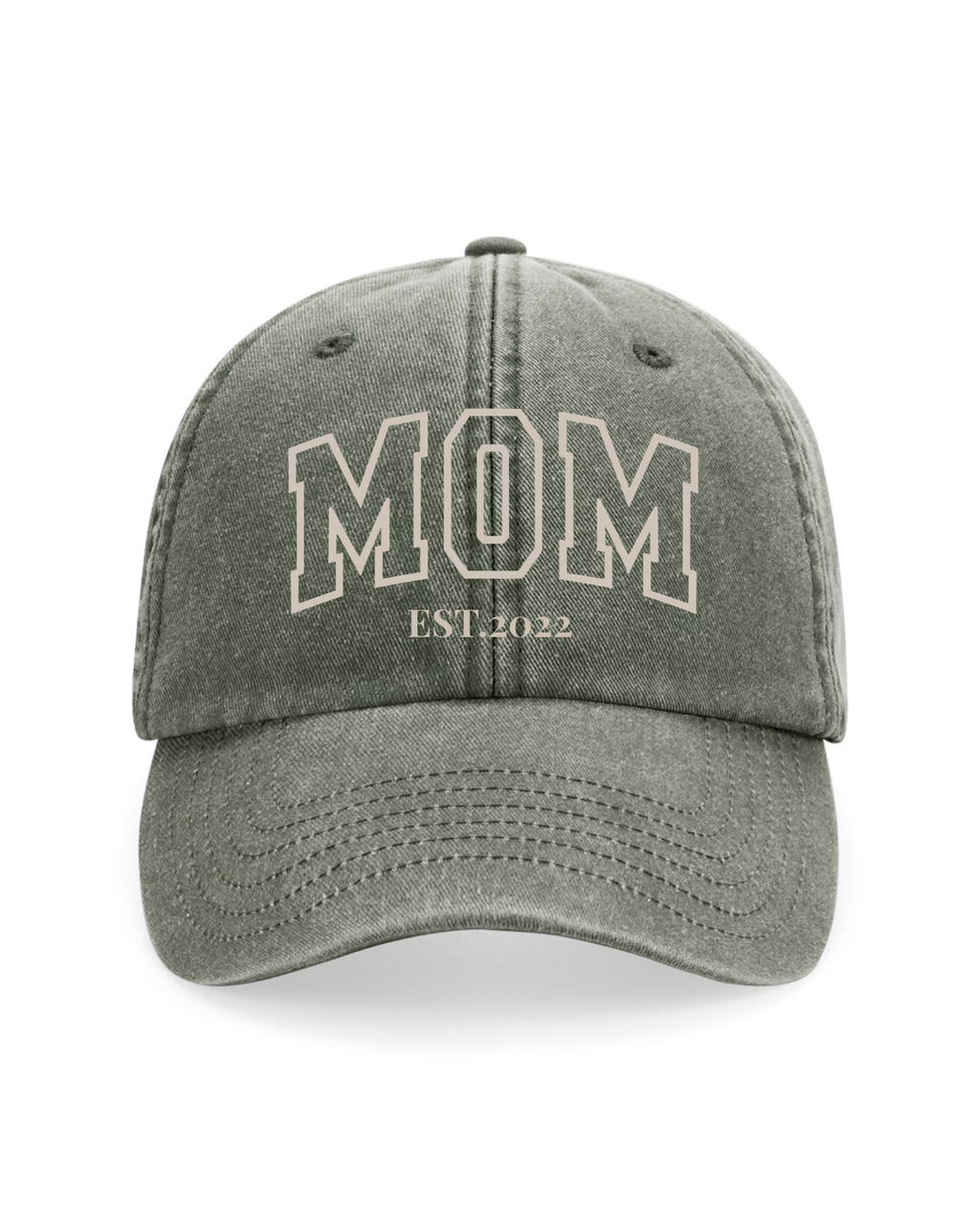 Gorra personalizada MOM letras gruesas verde