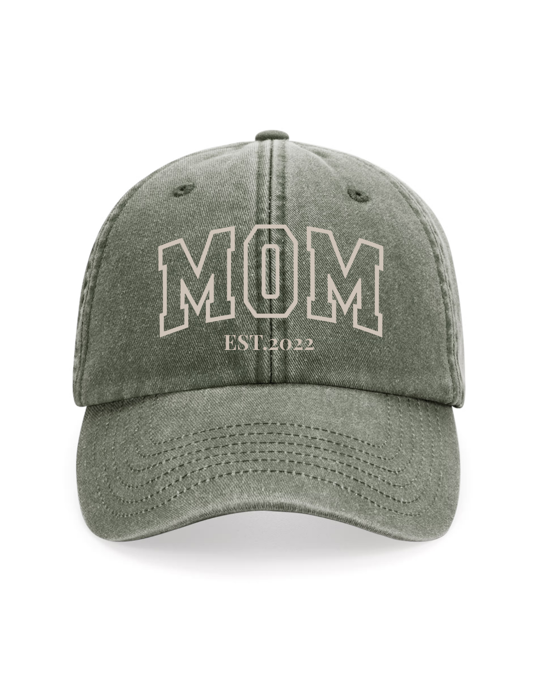 Gorra personalizada MOM letras gruesas verde