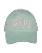 Gorra personalizada MOM letras gruesas verde mint