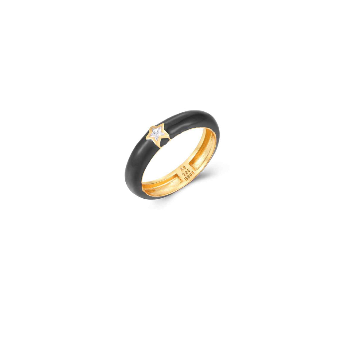 Anillo Enamel Estrella Black