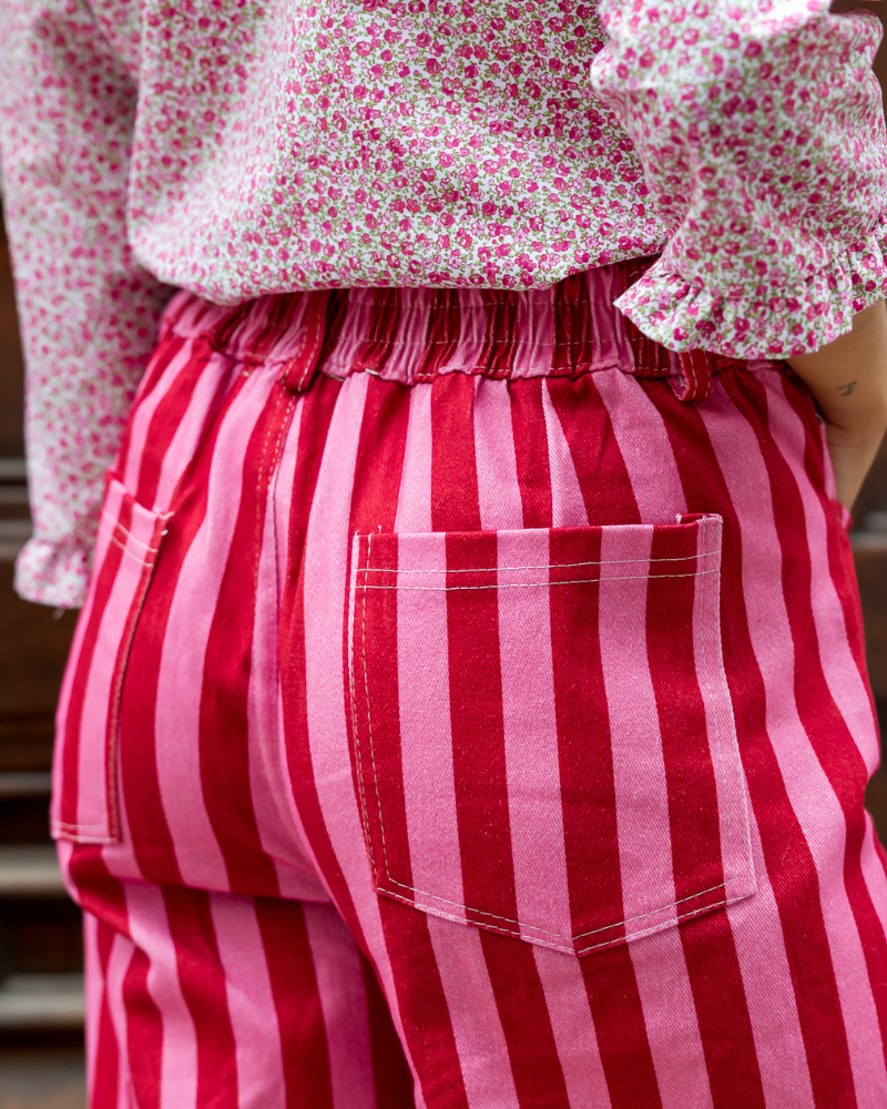 detalle cintura elastica trasera jeans olivia red mujer